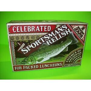 Sportsmans Relish Genuine Vintage British Tin Huntley Booren & Stevens Fishing